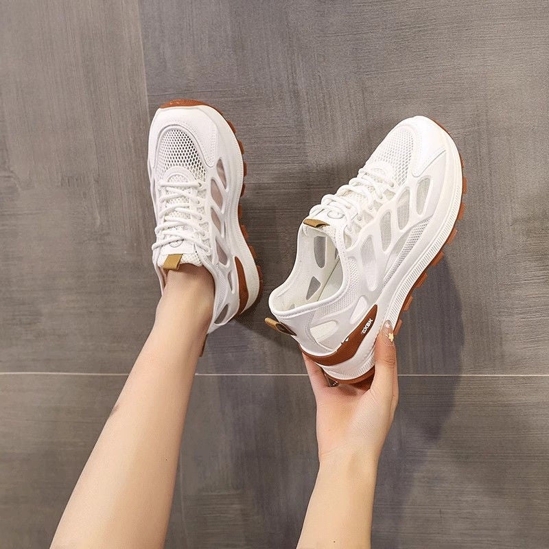 Fashionable Casual Lightweight Sports Running Shoes For Women 2025 Mesh Breathable Color-Blocking Training Shoes - Image 3